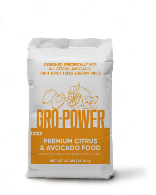 Gro Power Premium Citrus & Avocado Food 8-6-8 - Pail