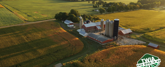 A beautiful top shot of a farm.